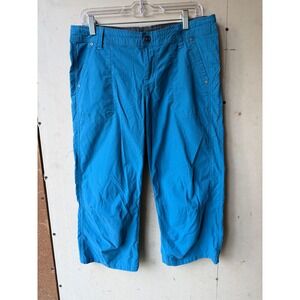 KUHL KENDRA CAPRI WOMENS PANTS SIZE 12 OCEAN BLUE HIKING OUTDOORS LIGHT WEIGHT.